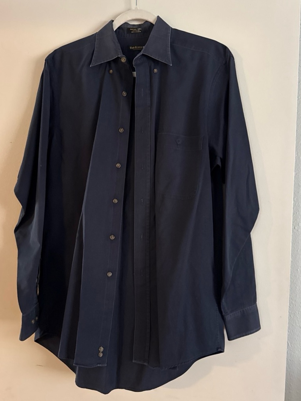 Van Heusen Dark Navy Long-Sleeve Dress Shirt